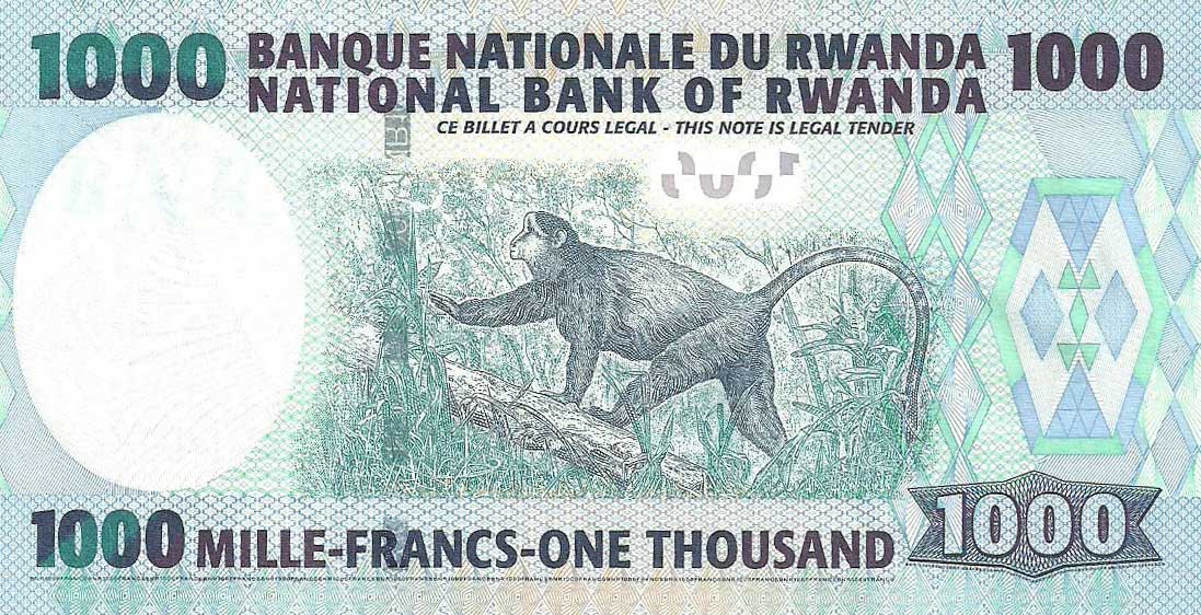 Back of Rwanda p35a: 1000 Francs from 2008