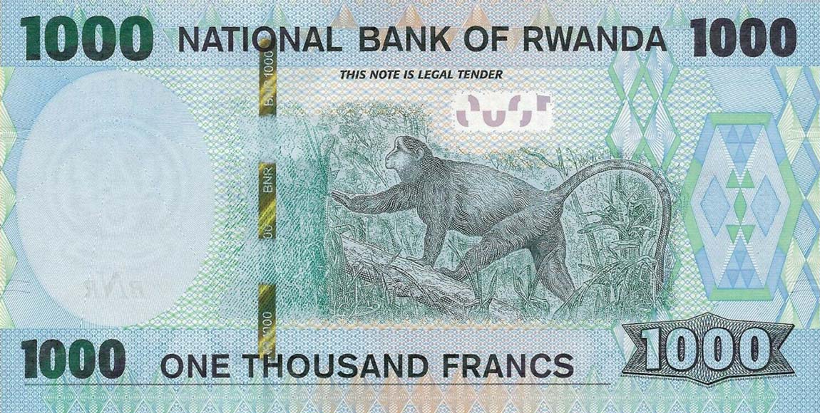 Back of Rwanda p39b: 1000 Francs from 2019