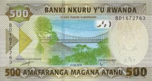 p42 from Rwanda: 500 Francs from 2019 p42 from Rwanda: 500 Francs from 2019