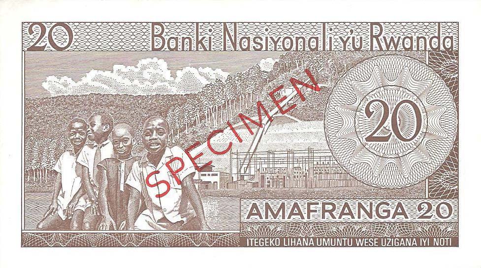 Back of Rwanda p6s2: 20 Francs from 1965