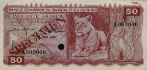 Gallery image for Rwanda-Burundi p4s: 50 Francs