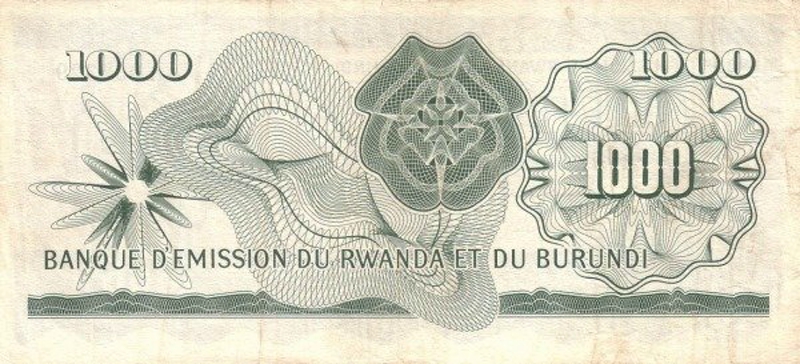 Back of Rwanda-Burundi p7a: 1000 Francs from 1960