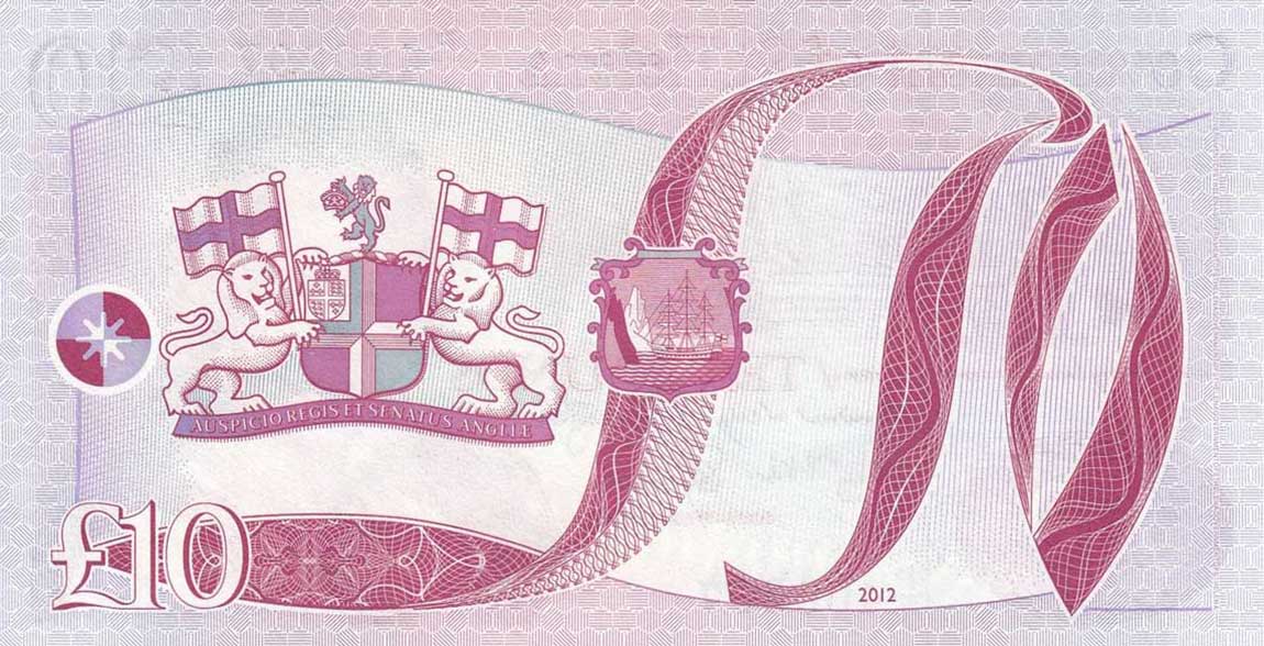 Back of Saint Helena p12b: 10 Pounds from 2012