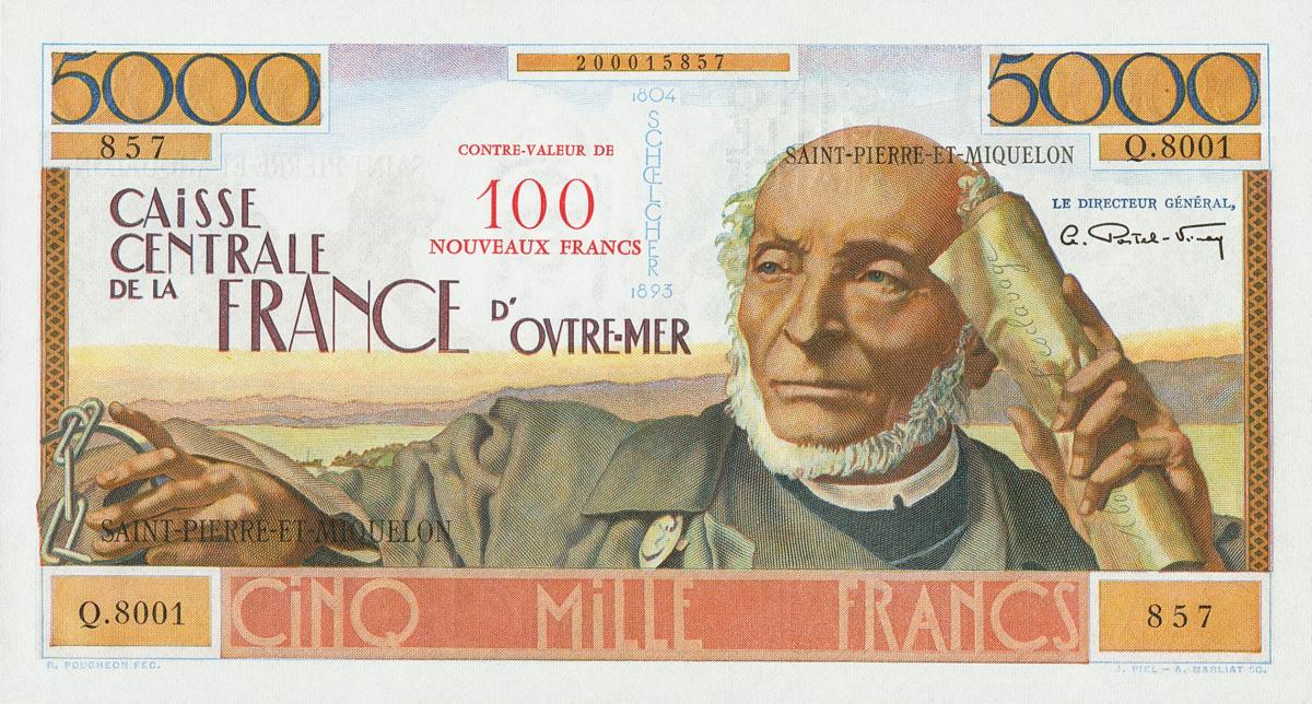 Front of Saint Pierre and Miquelon p35a: 100 Nouveaux Francs from 1961