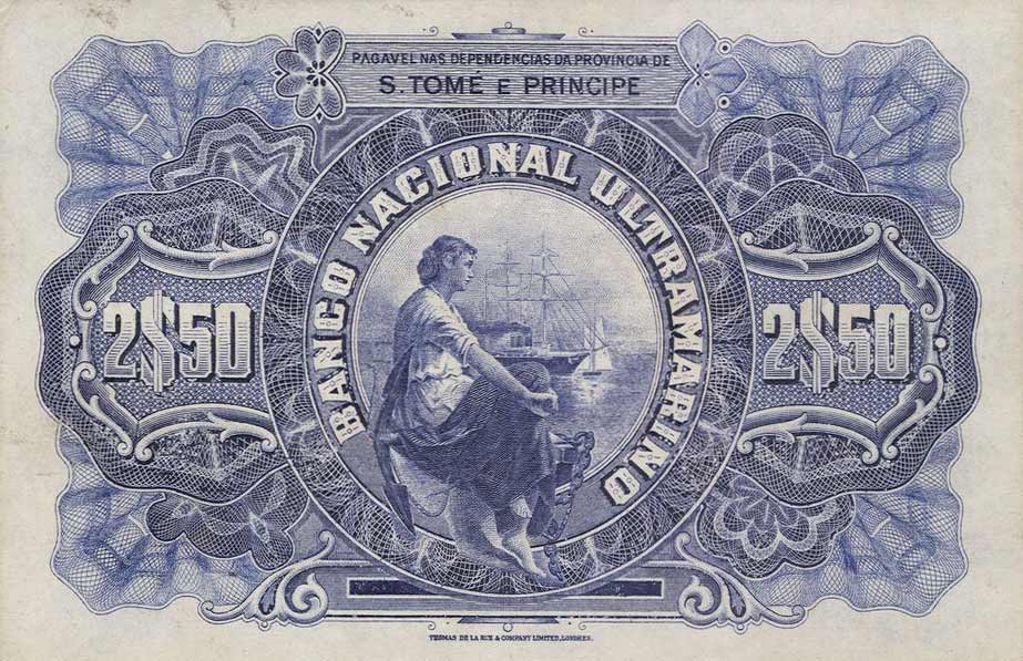 Back of Saint Thomas and Prince p20s: 2.5 Escudos from 1921