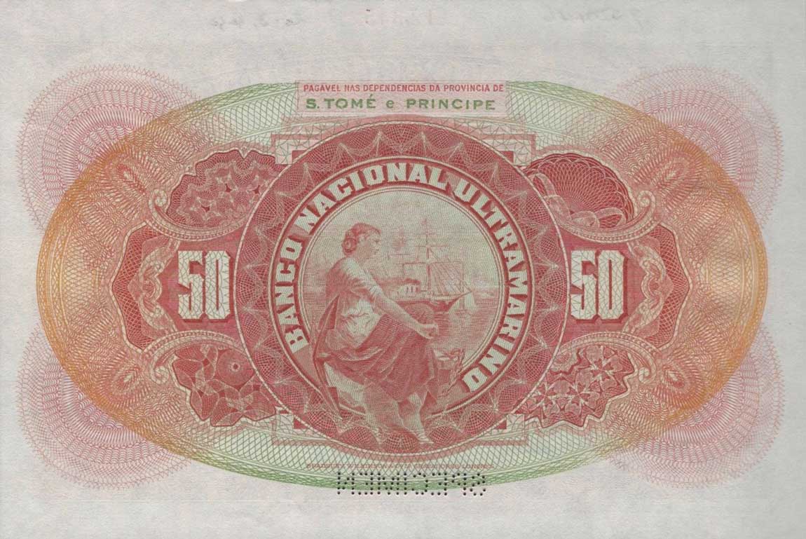 Back of Saint Thomas and Prince p30s: 50 Escudos from 1944