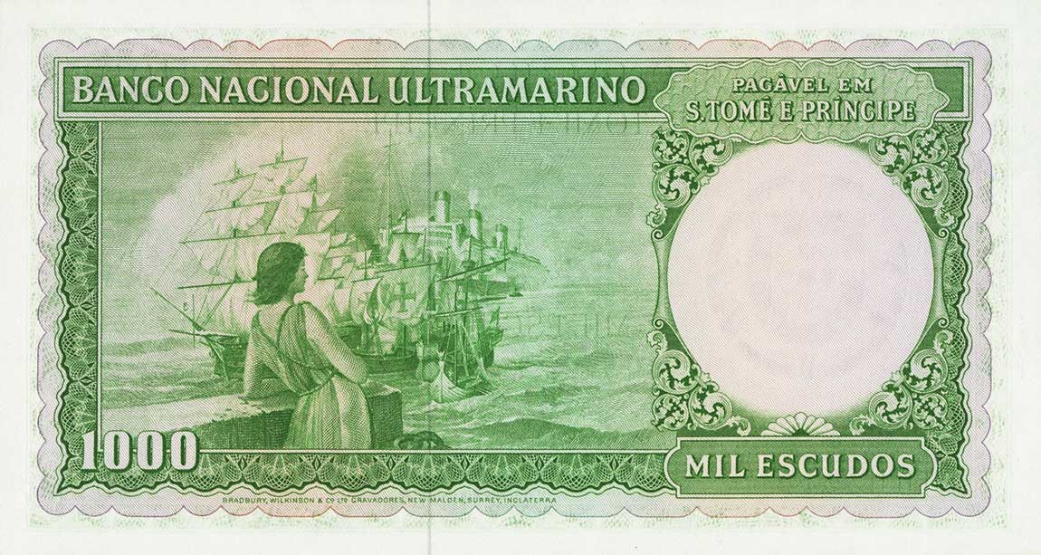 Back of Saint Thomas and Prince p40a: 1000 Escudos from 1964