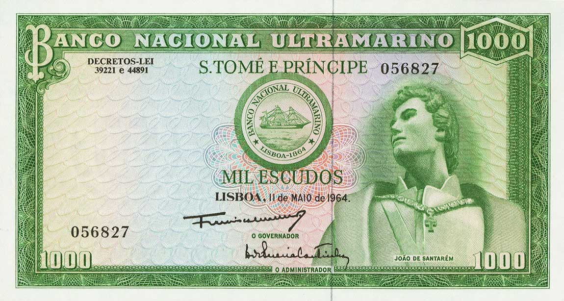 Front of Saint Thomas and Prince p40a: 1000 Escudos from 1964