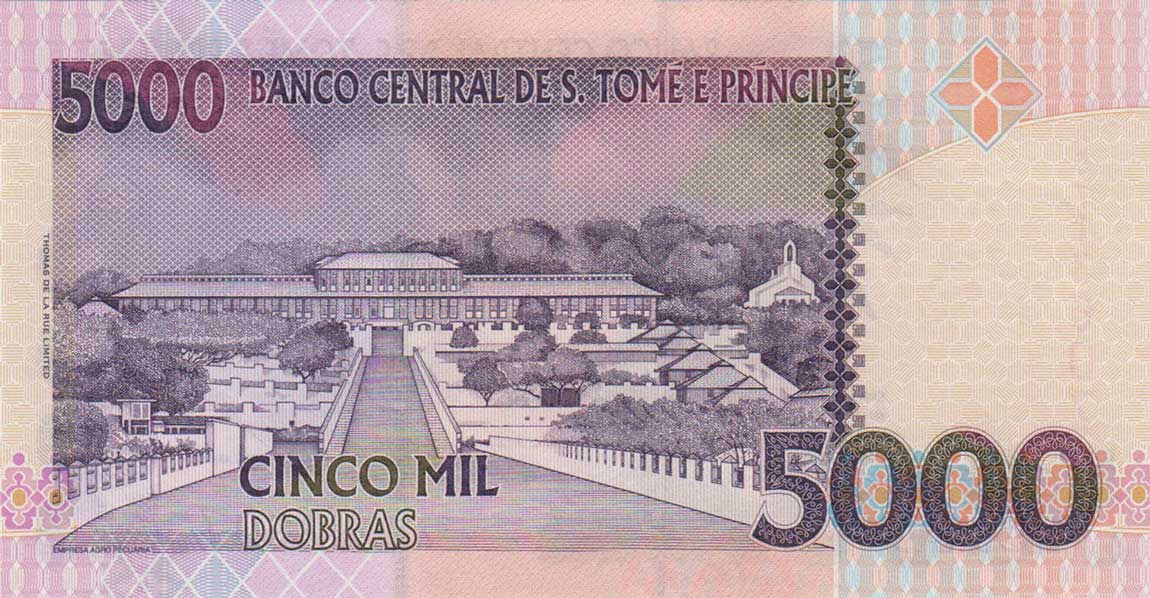 Back of Saint Thomas and Prince p65d: 5000 Dobras from 2013