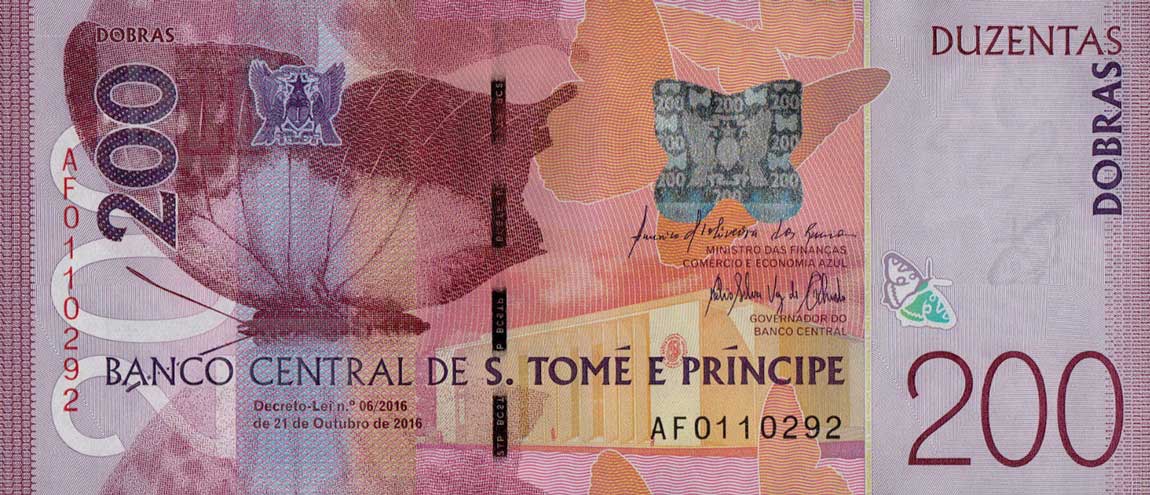 Front of Saint Thomas and Prince p75: 200 Dobras from 2016