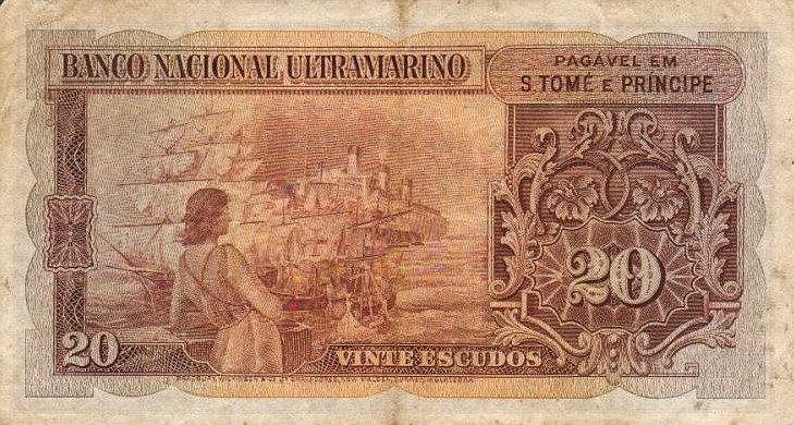 Back of Saint Thomas and Prince p36a: 20 Escudos from 1958