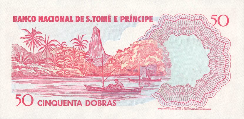 Back of Saint Thomas and Prince p56: 50 Dobras from 1982