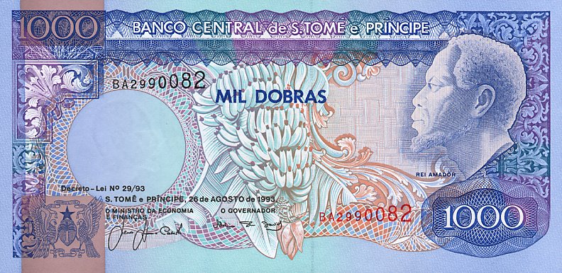 Front of Saint Thomas and Prince p64a: 1000 Dobras from 1993