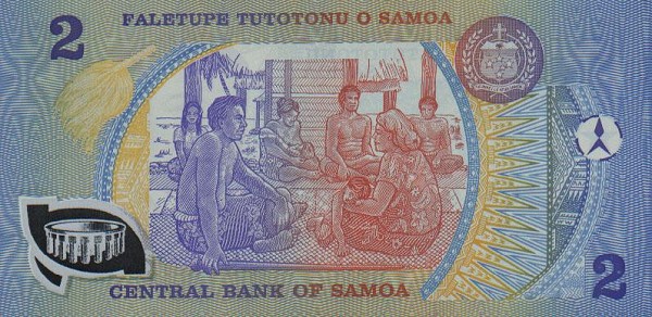 Back of Samoa p31d: 2 Tala from 1990