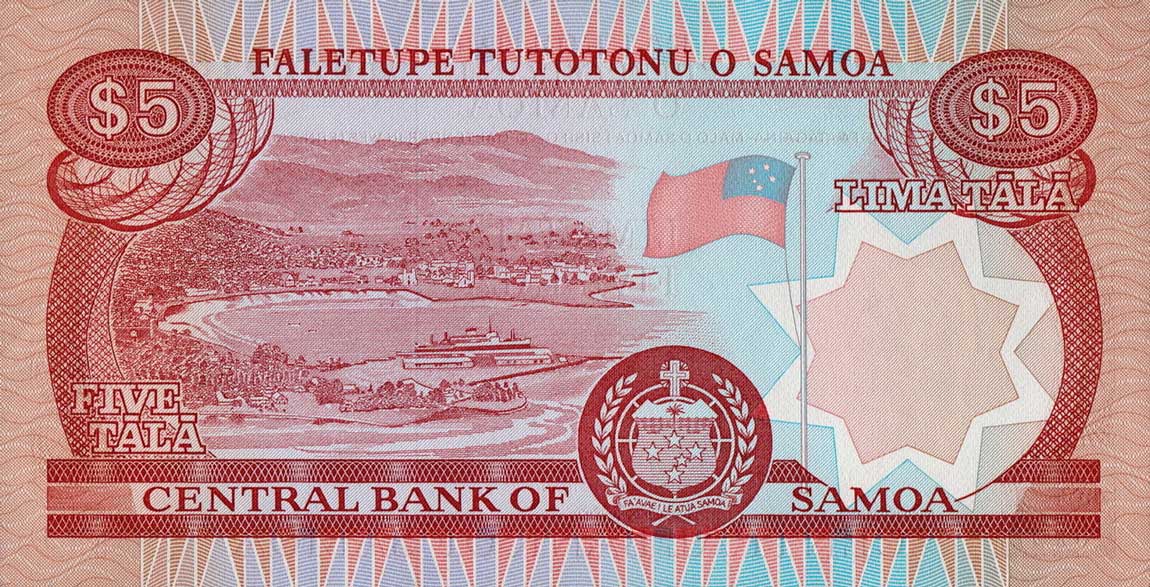 Back of Samoa p33a: 5 Tala from 2002