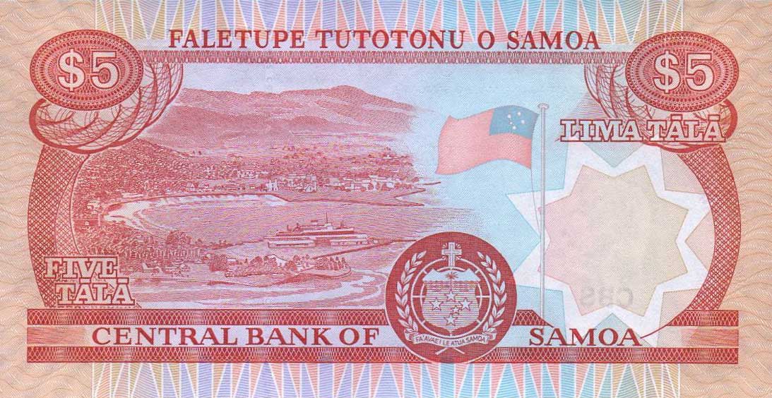 Back of Samoa p33b: 5 Tala from 2002