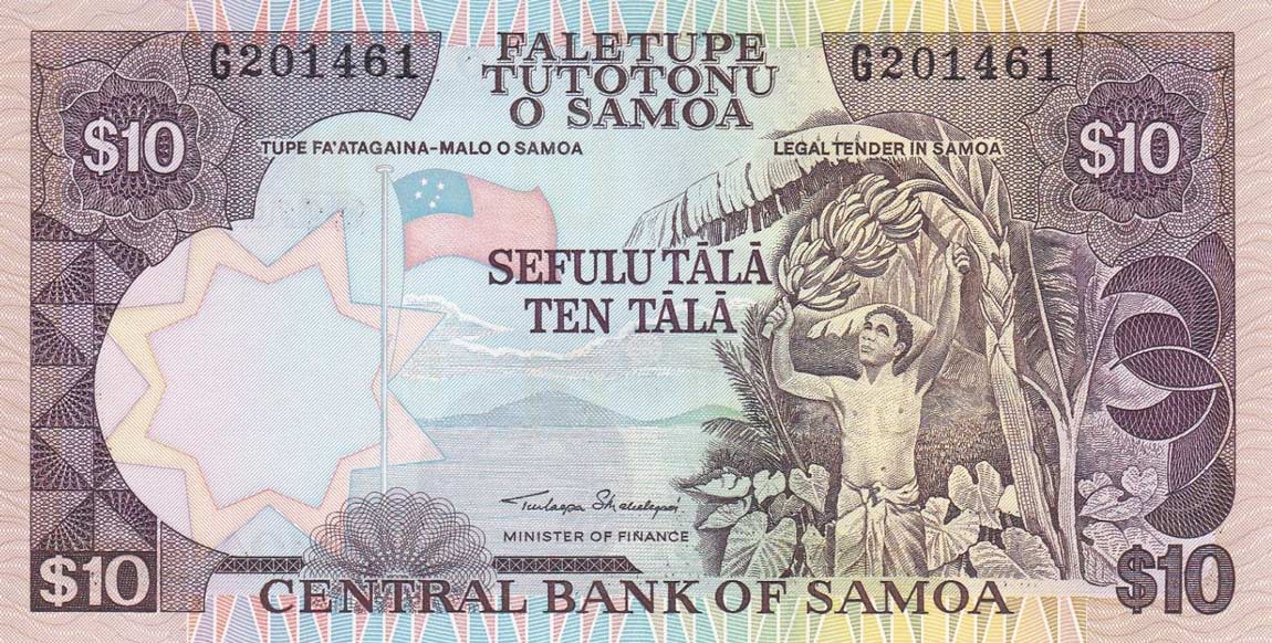 Front of Samoa p34a: 10 Tala from 2002