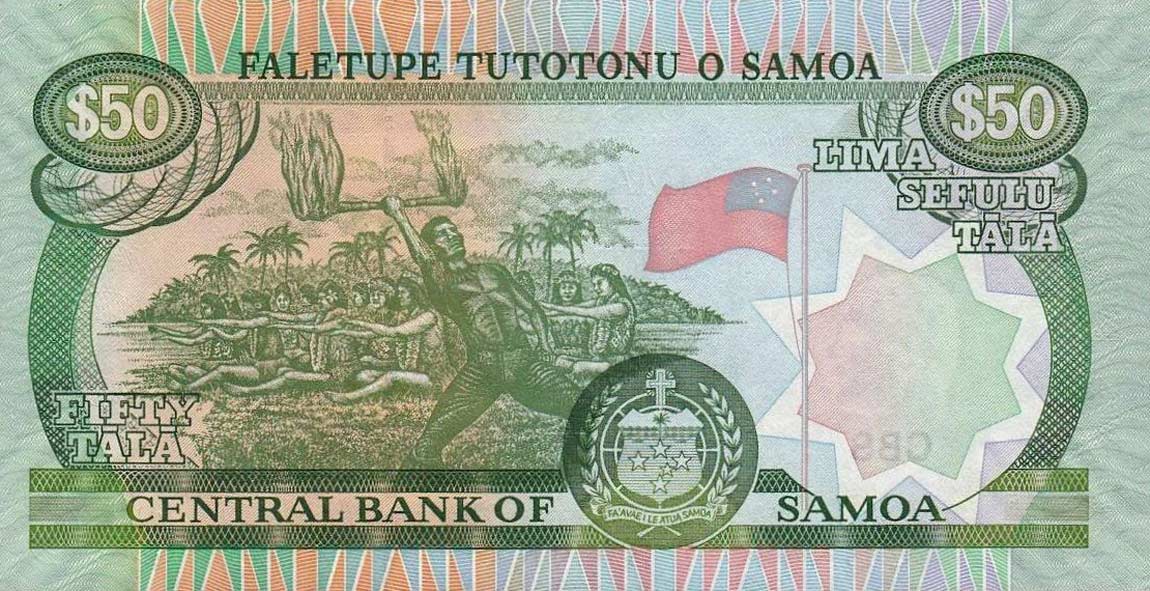 Back of Samoa p36a: 50 Tala from 2006