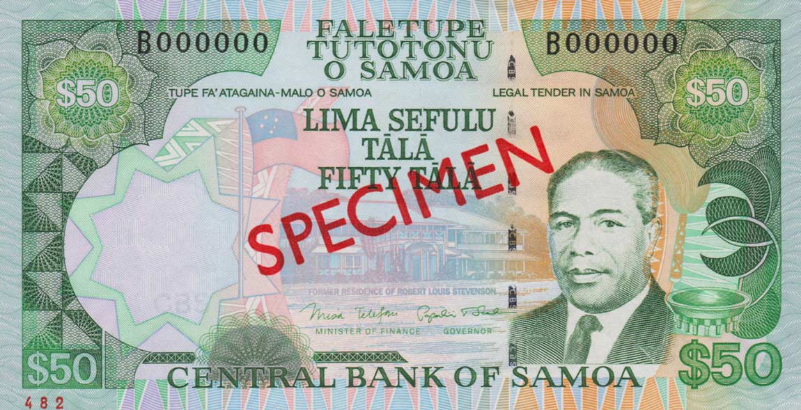 Front of Samoa p36s: 50 Tala from 2006
