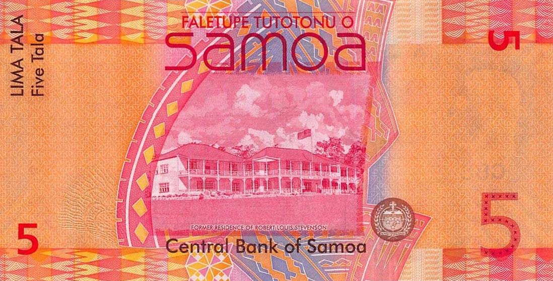 Back of Samoa p38b: 5 Tala from 2008