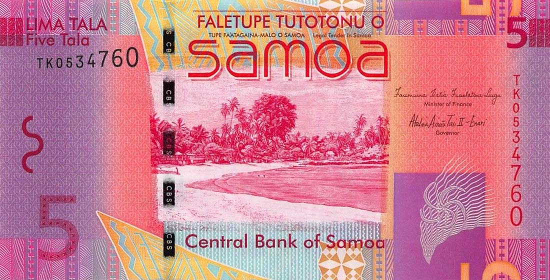 Front of Samoa p38b: 5 Tala from 2008