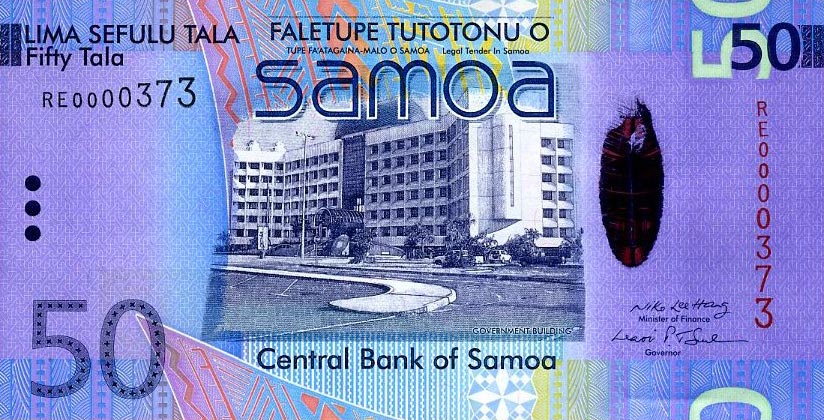 Front of Samoa p41a: 50 Tala from 2008