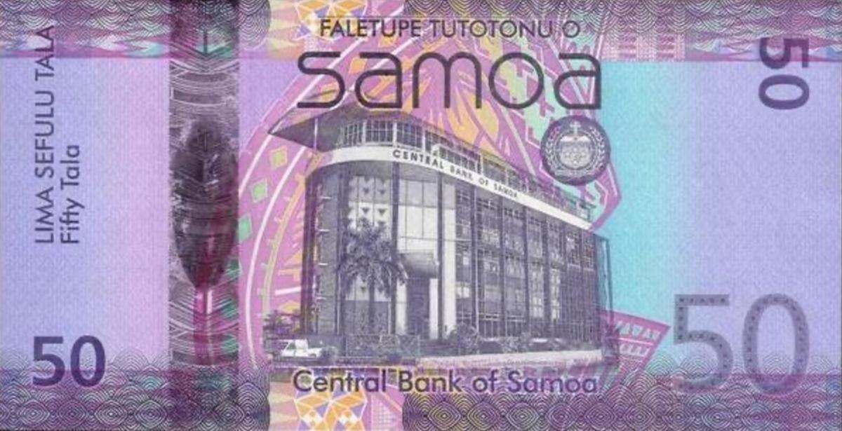 Back of Samoa p41r: 50 Tala from 2008