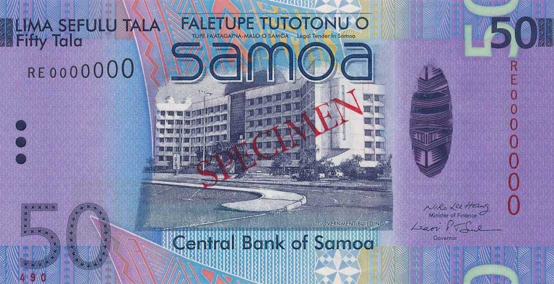 Front of Samoa p41s: 50 Tala from 2008