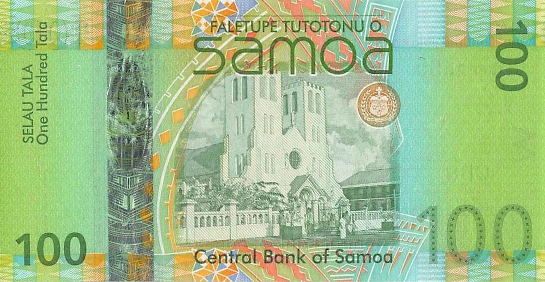 Back of Samoa p42r: 50 Tala from 2012