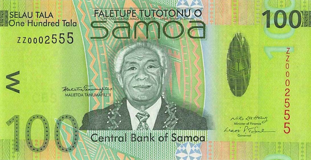 Front of Samoa p42r: 50 Tala from 2012