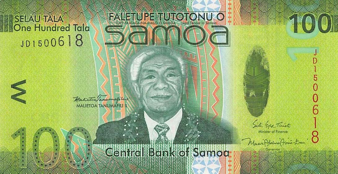 Front of Samoa p44b: 100 Tala from 2012