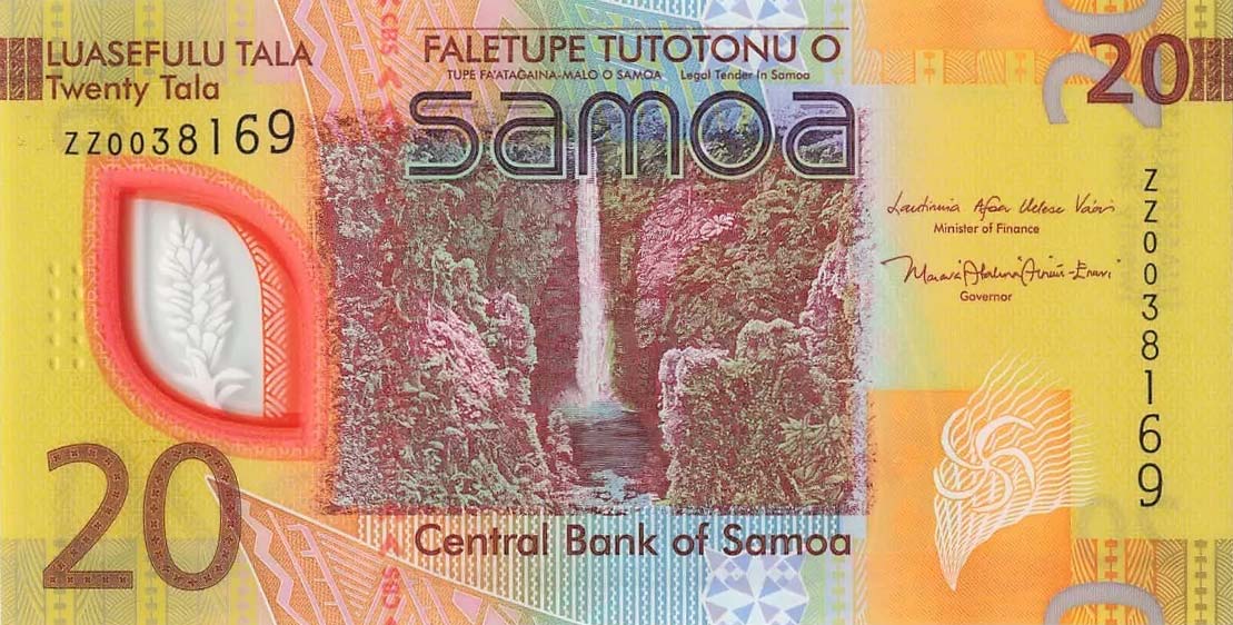 Front of Samoa p49r: 20 Tala from 2023