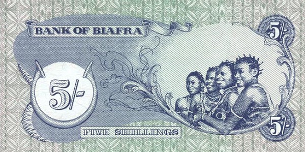 Back of Biafra p3a: 5 Shillings from 1968