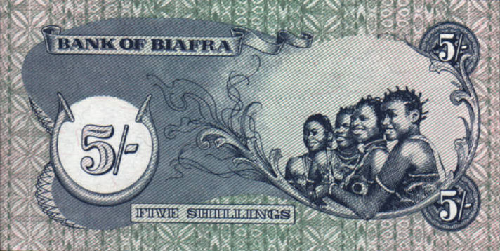 Back of Biafra p3b: 5 Shillings from 1968