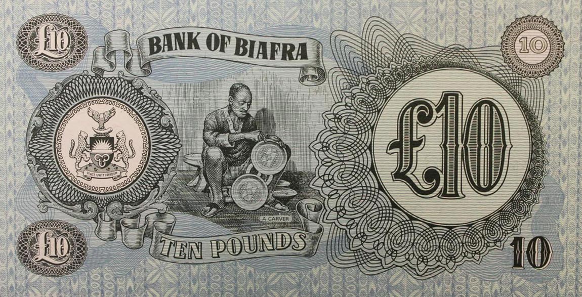 Back of Biafra p7b: 10 Pounds from 1968
