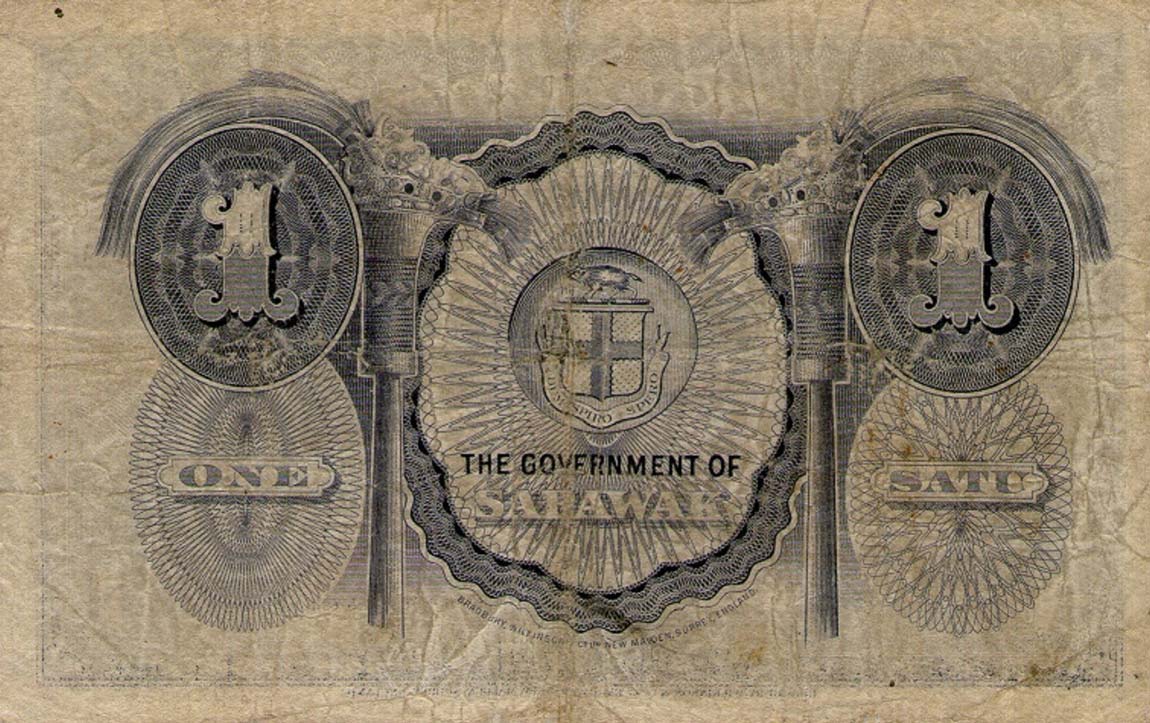 Back of Sarawak p14: 1 Dollar from 1929