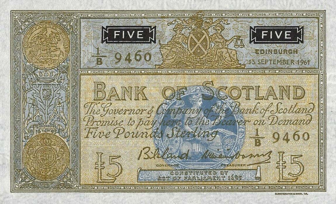 Front of Scotland p103: 5 Pounds from 1961