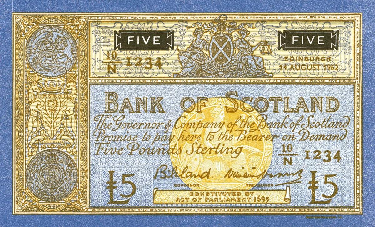 Front of Scotland p106ct: 5 Pounds from 1965