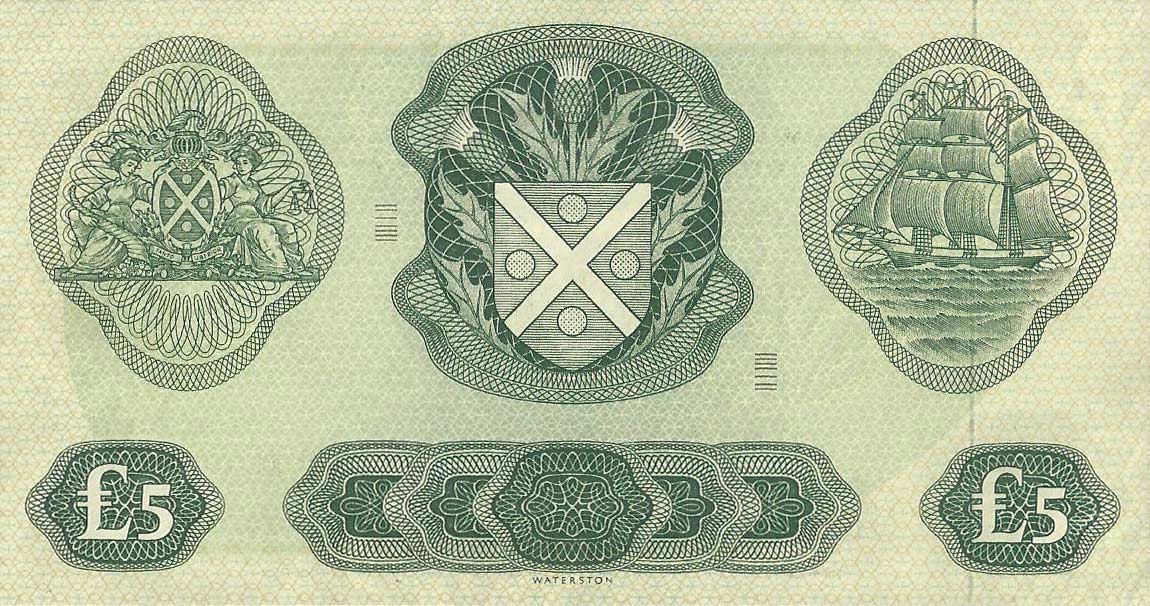 Back of Scotland p110b: 5 Pounds from 1969