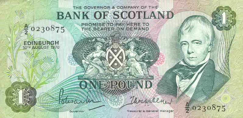 Front of Scotland p111a: 1 Pound from 1970