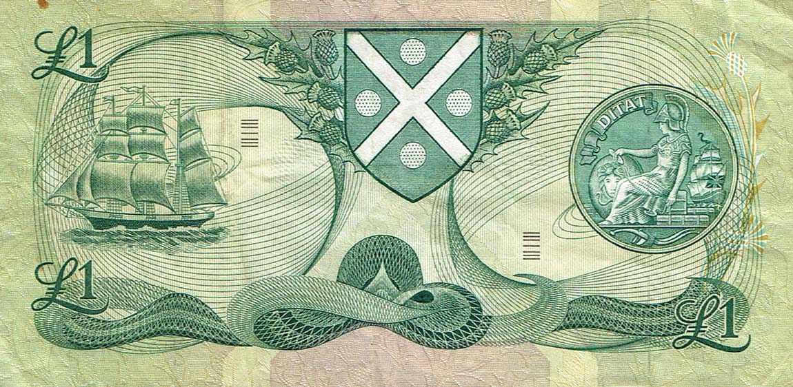 Back of Scotland p111b: 1 Pound from 1972