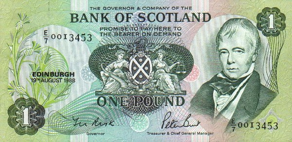 Front of Scotland p111g: 1 Pound from 1988