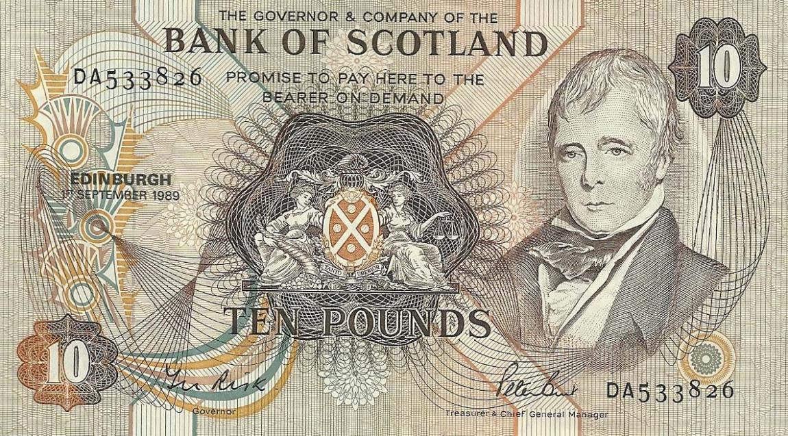 Front of Scotland p113d: 10 Pounds from 1989