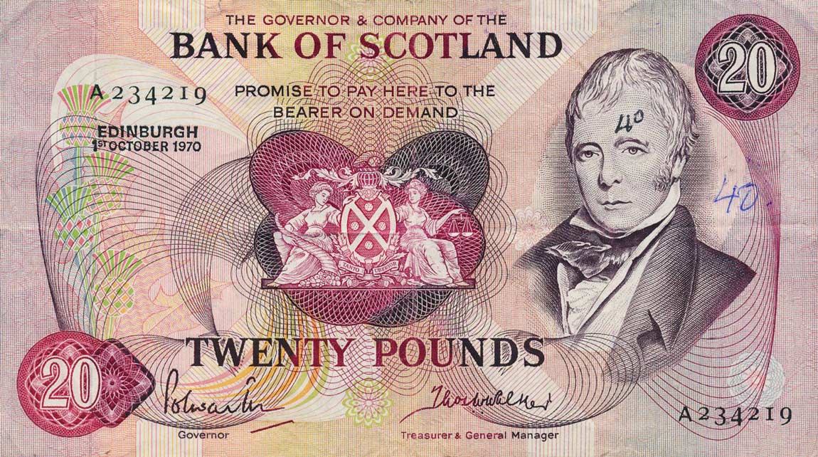Front of Scotland p114a: 20 Pounds from 1970