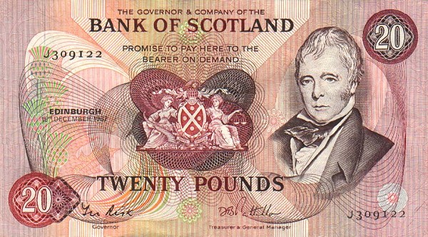 Front of Scotland p114e: 20 Pounds from 1981