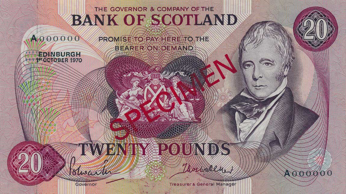 Front of Scotland p114s: 20 Pounds from 1970