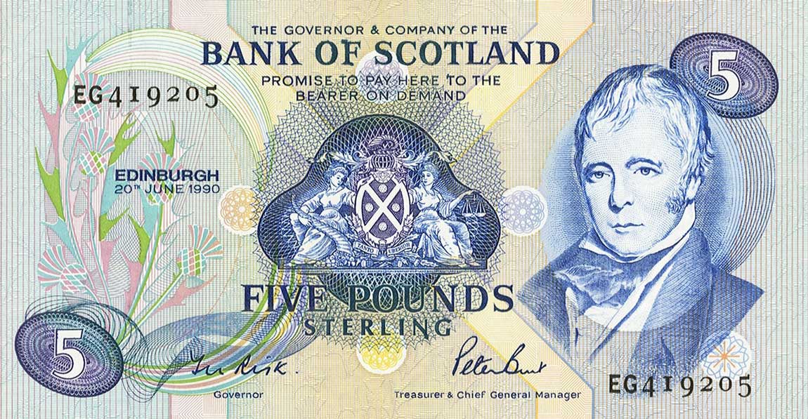 Front of Scotland p116a: 5 Pounds from 1990