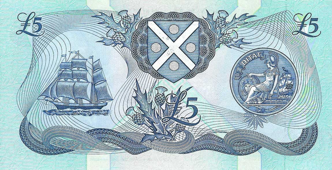 Back of Scotland p116b: 5 Pounds from 1991