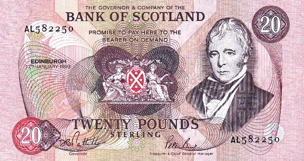 Front of Scotland p118a: 20 Pounds from 1991