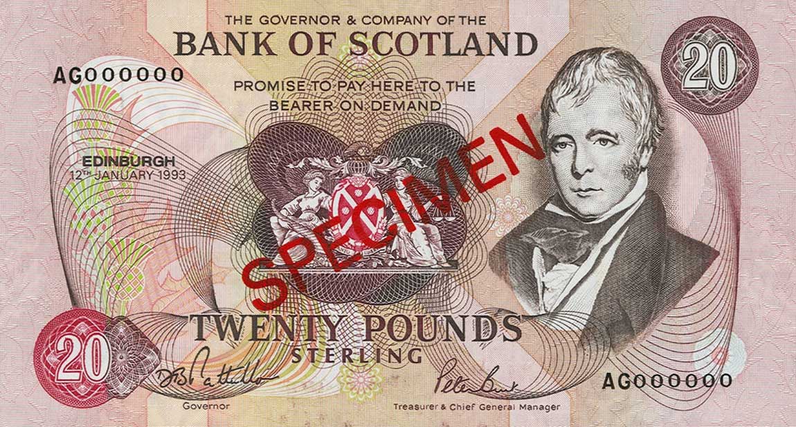 Front of Scotland p118s: 20 Pounds from 1991